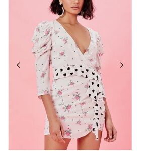 For Love and Lemons Floral Pink Dress with Heart Detail